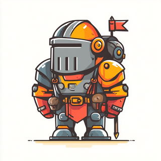 Pressed Sunfaces style, Midjourney V7: concept art character design of retropunk steam knight