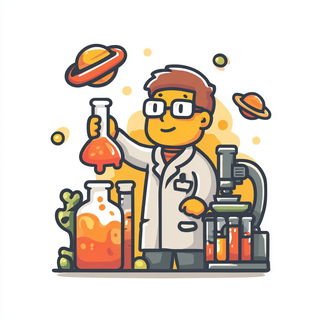 Pressed Sunfaces style, Midjourney V7: editorial illustration for popular scientific magazine cover