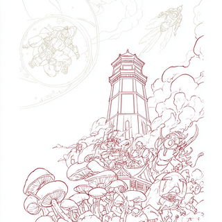 Cloudfungus style, Midjourney V7: editorial illustration for popular scientific magazine cover