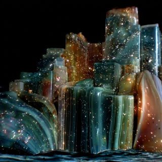 Hydrofacet style, Midjourney V7: megacity with futuristic bioarchitecture