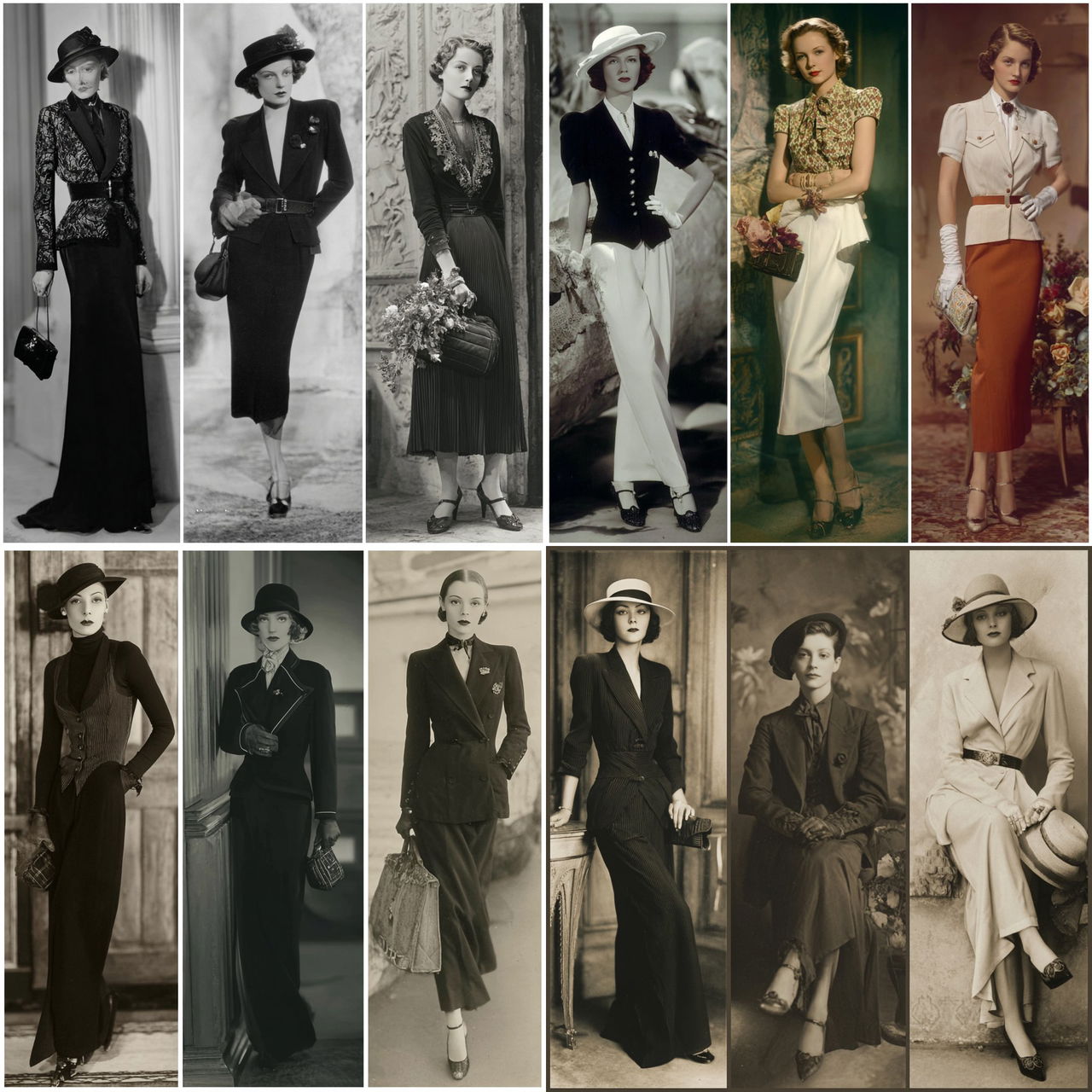 1930s fashion style, Midjourney V7, render 1 of 4