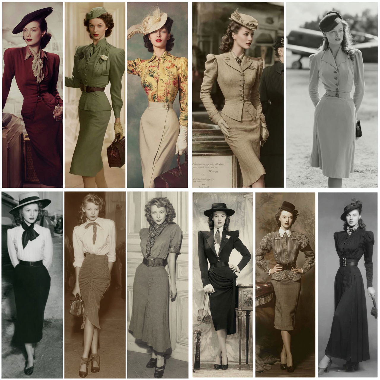 1940s fashion style, Midjourney V7, render 1 of 4