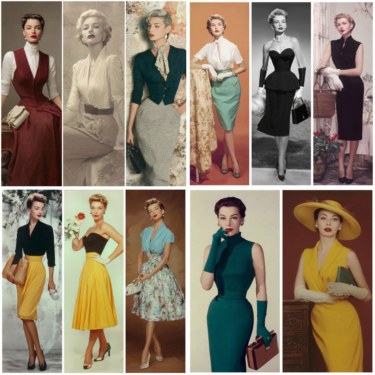 1950s fashion style, Midjourney V7, render 1 of 4