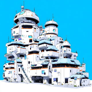 Oculus Imposition style, Midjourney V7: megacity with futuristic bioarchitecture