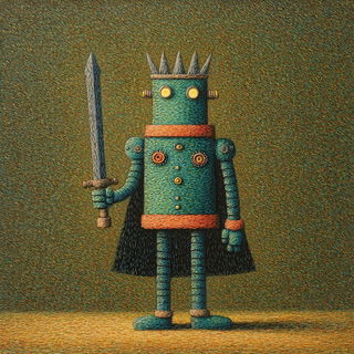 Tegumentale style, Midjourney V7: concept art character design of retropunk steam knight