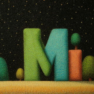 Tegumentale style, Midjourney V7: typographic composition with large letters
