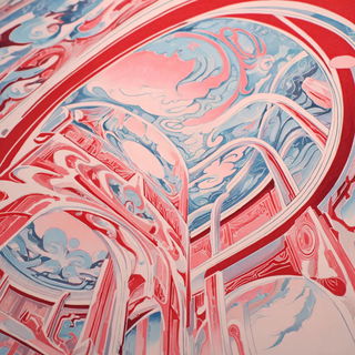 Pectoral Plume Canticle style, Midjourney V7: abstract 3D render