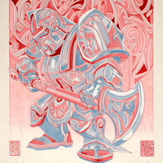Pectoral Plume Canticle style, Midjourney V7: concept art character design of retropunk steam knight