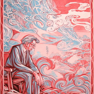 Pectoral Plume Canticle style, Midjourney V7: editorial illustration for popular scientific magazine cover