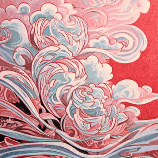 Pectoral Plume Canticle style, Midjourney V7: creative pattern composition