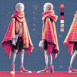 Neon Cryosphere style, Midjourney V7: concept art character design of retropunk steam knight