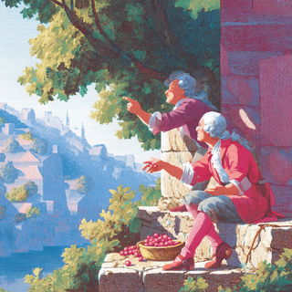 Neon Cryosphere style, Midjourney V7: classical 18th-century oil painting