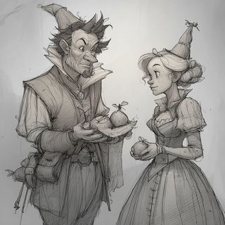 Sepiembroideria style, Midjourney V7: retro fairy-tale illustration