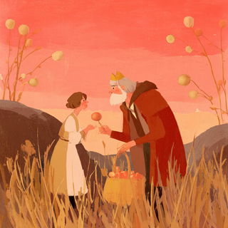 Rustlit Storybook Painting style, Midjourney V7: retro fairy-tale illustration