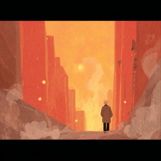 Rustlit Storybook Painting style, Midjourney V7: cinematic shot from sci-fi movie