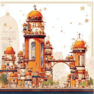 Calligrafleur style, Midjourney V7: megacity with futuristic bioarchitecture