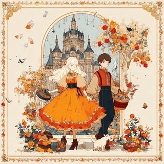 Calligrafleur style, Midjourney V7: retro fairy-tale illustration