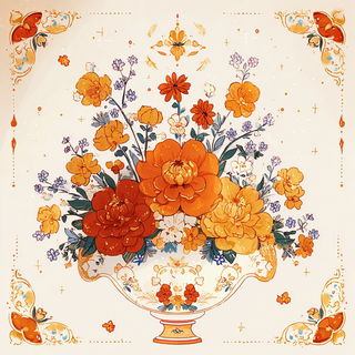 Calligrafleur style, Midjourney V7: traditional folk art