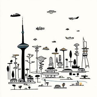 Tealwinter Cartography style, Midjourney V7: megacity with futuristic bioarchitecture