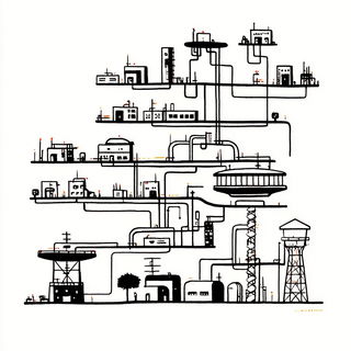 Tealwinter Cartography style, Midjourney V7: technical infrastructure blueprint schematics