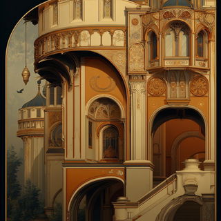 Archstep style, Midjourney V7: abstract 3D render