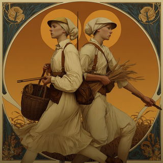 Archstep style, Midjourney V7: traditional folk art