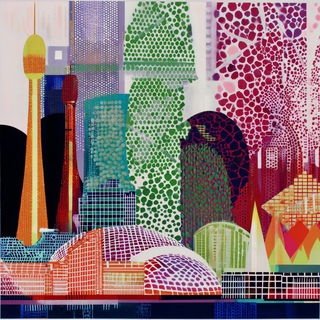 Moth Antenna style, Midjourney V7: megacity with futuristic bioarchitecture