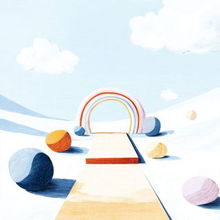Peachsmoke style, Midjourney V7: abstract 3D render
