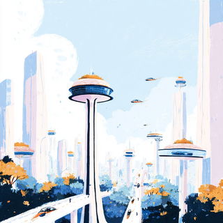 Peachsmoke style, Midjourney V7: megacity with futuristic bioarchitecture