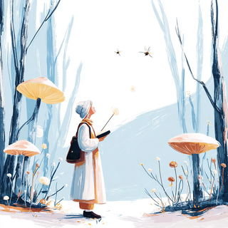 Peachsmoke style, Midjourney V7: retro fairy-tale illustration