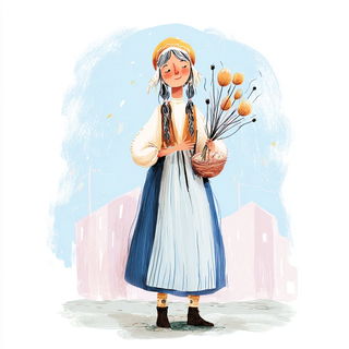 Peachsmoke style, Midjourney V7: traditional folk art