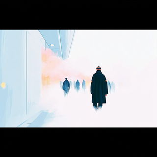Peachsmoke style, Midjourney V7: cinematic shot from sci-fi movie