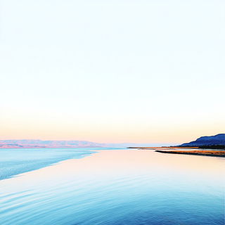Peachsmoke style, Midjourney V7: realistic landscape photograph of quiet dawn