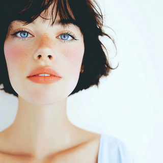 Peachsmoke style, Midjourney V7: photographic portrait of female protagonist