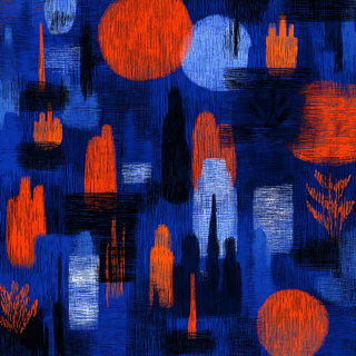 Stencil Thicket style, Midjourney V7: megacity with futuristic bioarchitecture
