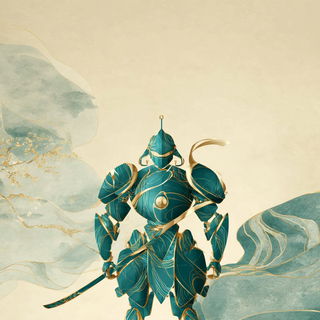 Marblereef style, Midjourney V7: concept art character design of retropunk steam knight
