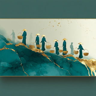 Marblereef style, Midjourney V7: traditional folk art