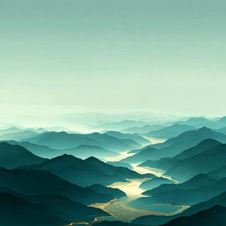 Marblereef style, Midjourney V7: realistic landscape photograph of quiet dawn