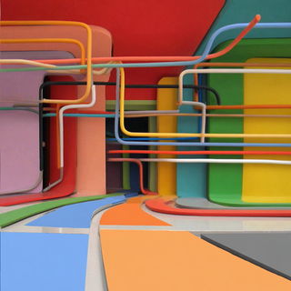 Slabflora style, Midjourney V7: technical infrastructure blueprint schematics