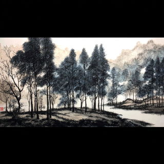 Cliffwash Dye Rite style, Midjourney V7: realistic landscape photograph of quiet dawn