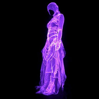 Sulphite Bloom style, Midjourney V7: haute-couture fashion outfit