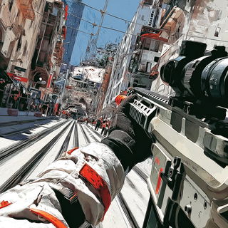 Giltstroke style, Midjourney V7: cinematic shot from sci-fi movie
