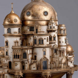 Tessera Crown style, Midjourney V7: abstract 3D render