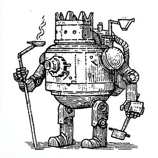 Engraved Surrealism style, Midjourney V7: concept art character design of retropunk steam knight