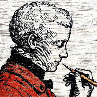 Engraved Surrealism style, Midjourney V7: classical 18th-century oil painting
