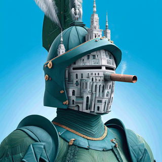 Cloudharbour style, Midjourney V7: concept art character design of retropunk steam knight