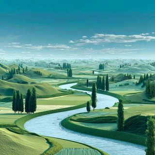 Cloudharbour style, Midjourney V7: realistic landscape photograph of quiet dawn