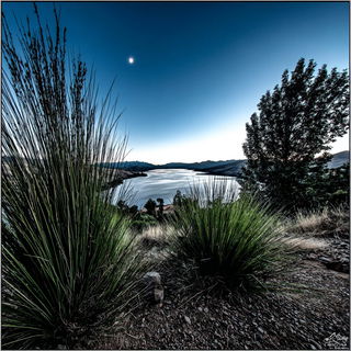 Inkshock Urbanism style, Midjourney V7: realistic landscape photograph of quiet dawn