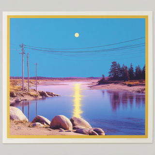 Cryogild Advertising style, Midjourney V7: realistic landscape photograph of quiet dawn