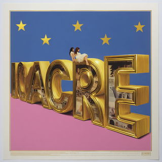 Cryogild Advertising style, Midjourney V7: typographic composition with large letters
